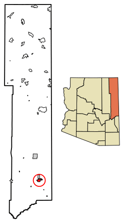 Location of Eagar in Apache County, Arizona