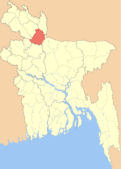 Location of Gaibandha in Bangladesh