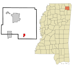 Location of Marietta, Mississippi
