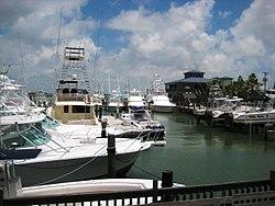 Boat dock at Port Aransas.