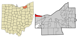 Location in Cuyahoga County and the state of Ohio.