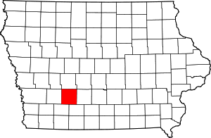 Map of Iowa highlighting Adair County