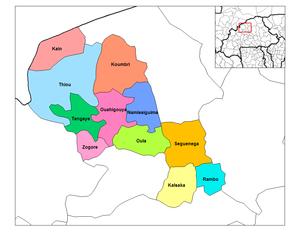 Provincial map of its departments