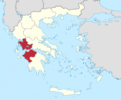 Location of Western Greece