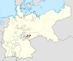Saxe-Altenburg within the German Empire   The Ernestine duchies after 1825, with Saxe-Altenburg in orange