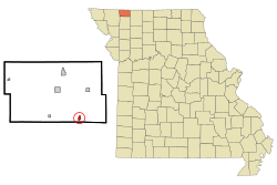 Location of Denver, Missouri