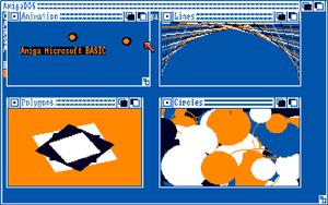 AmigaBASIC running the "Demo" program