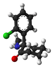 (S)-Ketamine ball-and-stick model