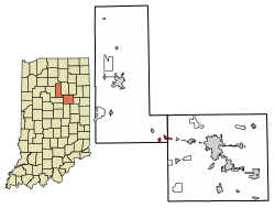 Location of Converse in Grant County and Miami County, Indiana.