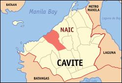 Map of Cavite with Naic highlighted