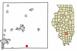 Location of Kell in Marion County, Illinois.
