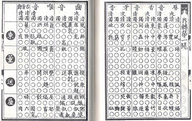 table of 23 columns and 16 rows, with Chinese characters in some cells