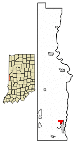 Location of Fairview Park in Vermillion County, Indiana.