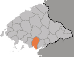 Map of North Pyongan showing the location of Chŏngju