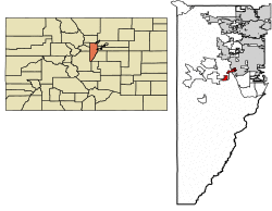 Location of Morrison in Jefferson County, Colorado