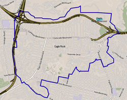 Boundaries of Eagle Rock as drawn by the L.A. Times