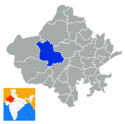 Location of Jodhpur district in Rajasthan