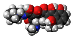 Space-filling model of the rolitetracycline molecule