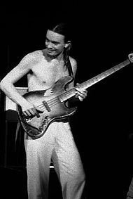 Pastorius playing bass shirtless in his early years