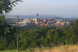 A Fun Fest balloon floats over Kingsport.