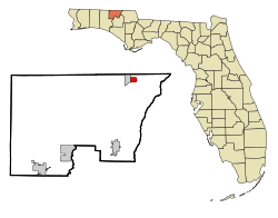 Location in Holmes County and the state of Florida