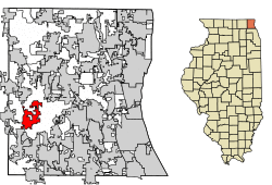 Location of Wauconda in Lake County, Illinois.