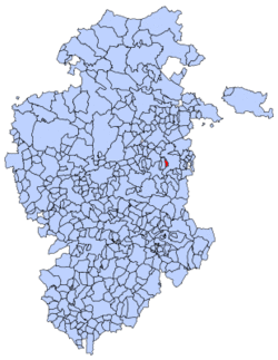 Municipal location of Tosantos in Burgos province