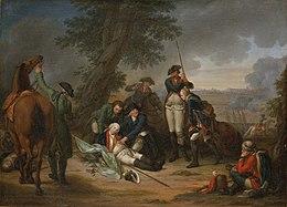 Painting of Prussian Field Marshal Schwerin dying at the Battle of Prague