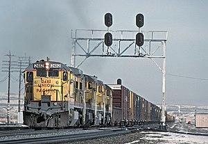 UP 2482 (C30-7) at Granger, WY in December 1984 (27291009492).jpg