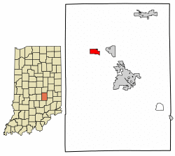 Location of Fairland in Shelby County, Indiana.
