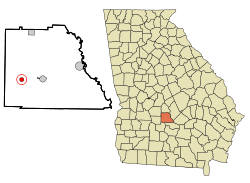 Location in Wilcox County and the state of Georgia
