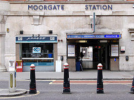 Entrance to underground station, west side of Moorgate, London - geograph.org.uk - 1408534.jpg