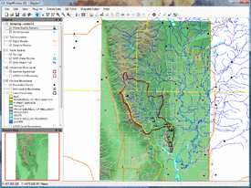 MapWindow GIS 4.5 RC2 running on Windows Vista