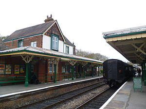 Kingscote Railway Station waiting carriage.JPG