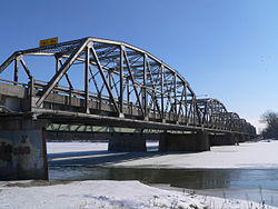 Bridge carrying U.S. Highway 30 and U.S. Highway 81 across the Loup River at Columbus