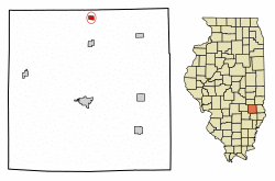 Location of Hidalgo in Jasper County, Illinois