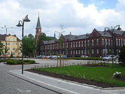 Masaryk Square and the town hall in Nový Bohumín