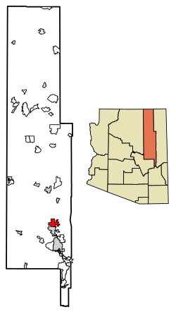 Location of Snowflake in Navajo County, Arizona.