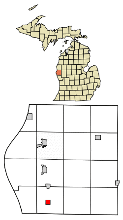 Location of Rothbury, Michigan