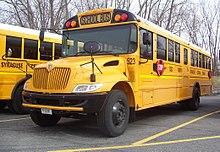 A yellow school bus