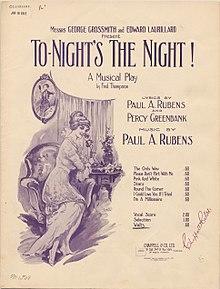 To-night's the Night! Paul Rubens sheet music cover.jpg