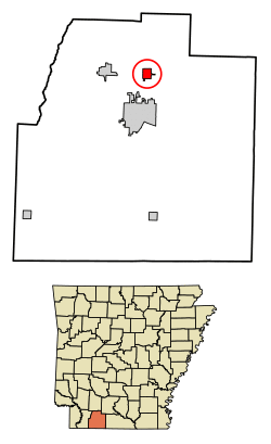 Location of McNeil in Columbia County, Arkansas.