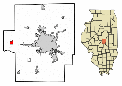 Location of Niantic in Macon County, Illinois