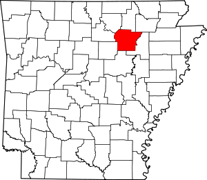 Map of Arkansas highlighting Independence County