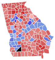 Georgia Senate Election Results by County, 2008.svg