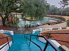 A view overlooking Radium Springs in the current day
