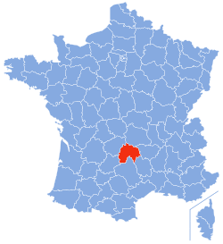 Location of Cantal in France