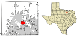Location of Corinth in Denton County, Texas