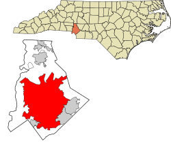 Location within Mecklenburg County