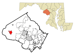Location of Poolesville, Maryland